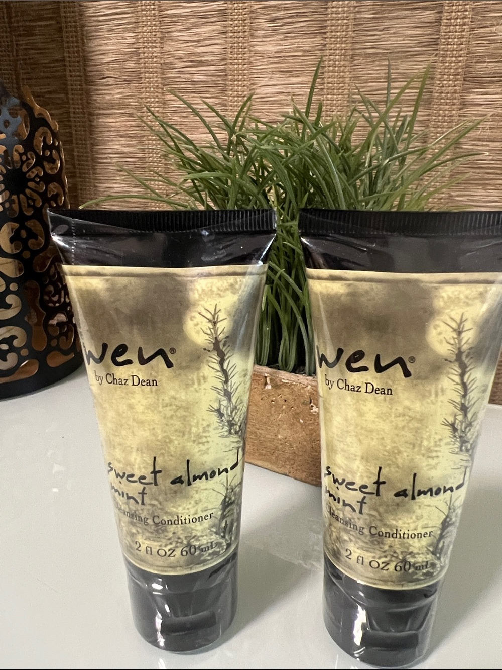 Bundle of TWO Wen Sweet Almond Mint Styling Cream 2 fl oz Travel Size NEW